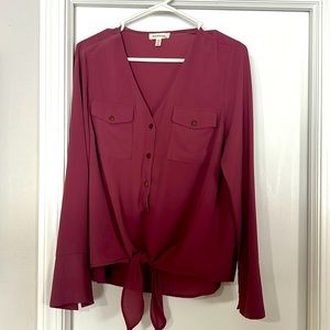 Purple button down blouse